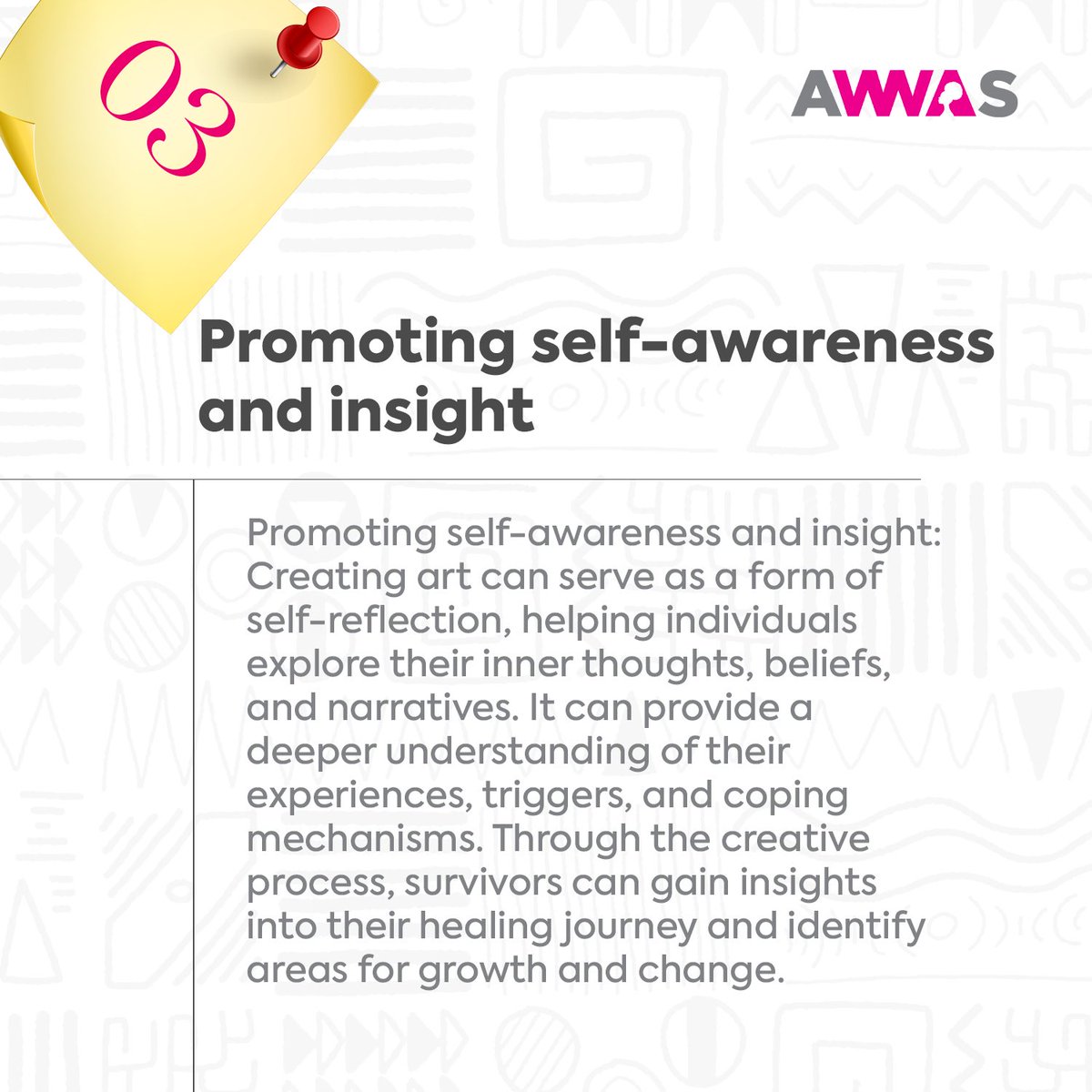 Did you know that creative therapy has incredible benefits for your overall well-being?
Swipe to see👉🏽
^
^
^
#awwas #thecircleuniabuja #creativetherapy #findyourvoice #madeforpurpose #women #stopabuse