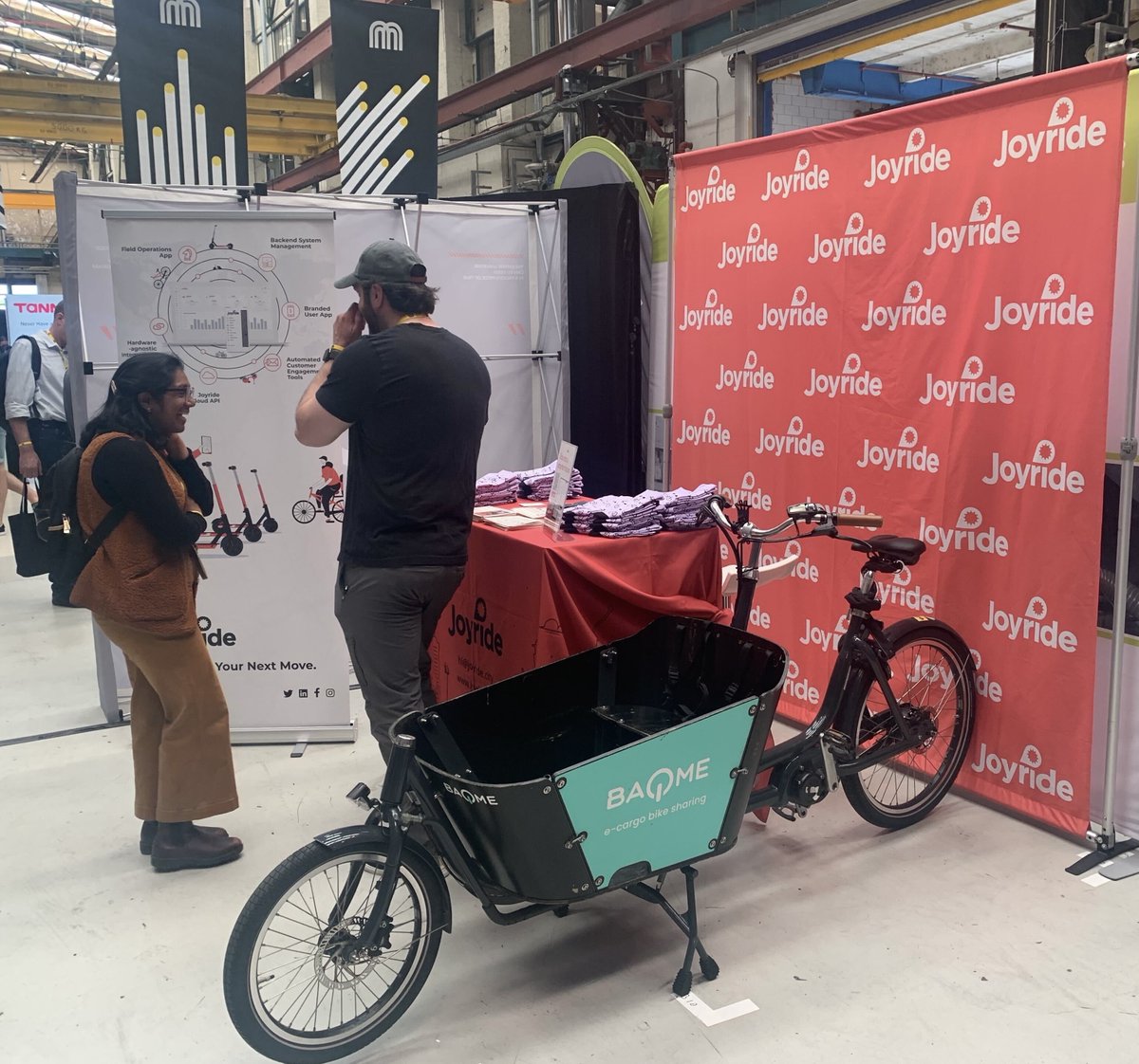 We're back! With <a href="/BAQMENOW/">BAQME - e-cargo bike sharing</a>, our famous scooter socks and many others in our mobility operator community at <a href="/MicromobilityCo/">Micromobility</a> Europe. 

#MMEurope