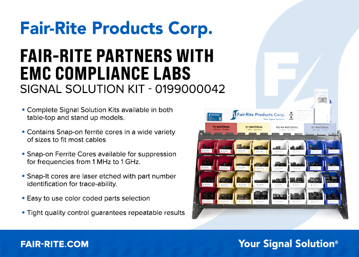 Fair_Rite's tweet photo. Fair-Rite is on a mission to make sure that all EMC Compliance Labs are stocked with our Signal Solution Kit. Snap on your solution and request yours today: https://t.co/cQUNUlAnis
#ferrite #engineeringkits #emccompliance #emccompliancelabs https://t.co/bhxMShmHj1