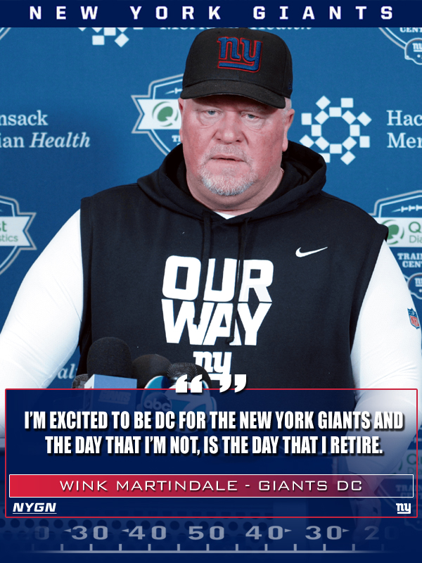 NYGN4x's tweet photo. 💪Not sorry to say, but a better story than @saquon's contract drama or IG post is #NYGiants defensive coordinator Wink Martindale basically saying he's a Giant for life. Word Wink, Word. #NYGN #BlueCardMember
📸: Kyle Sweeting https://t.co/Al6OKtvdfU
