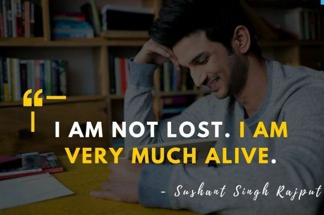 'I Am Not Lost.
 I Am Very Much Alive.' 

Sushant Singh Rajput Lives On 

#SushantSinghRajput
#SSRForever 💞💐