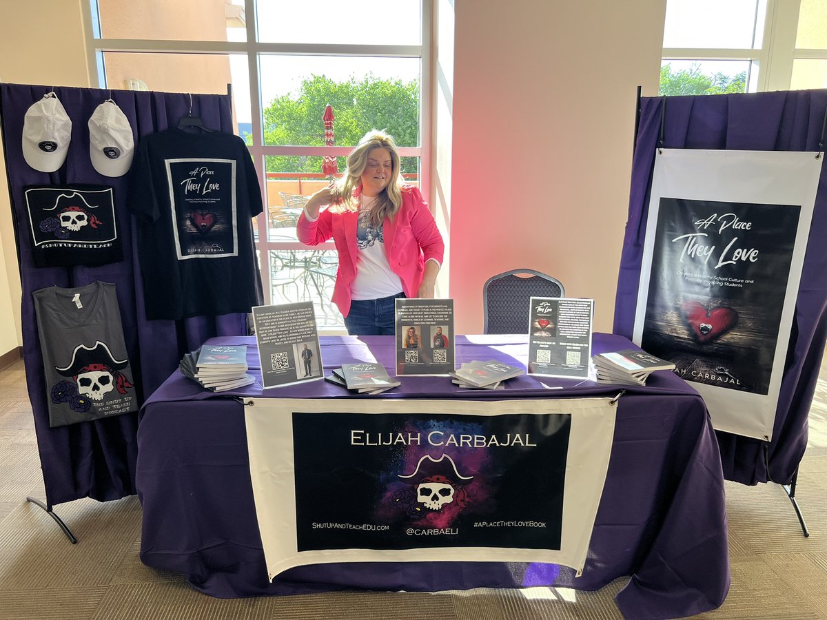 We are all set her at SPI Con! Heard a straight 🔥 keynote, and I gave one presentation so far. 2 more today and 3 more tomorrow. I’m glad I have @traceyLtaylor with me to help run the booth! 

#APlaceTheyLoveBook #ShutUpAndTeach @ABQschools