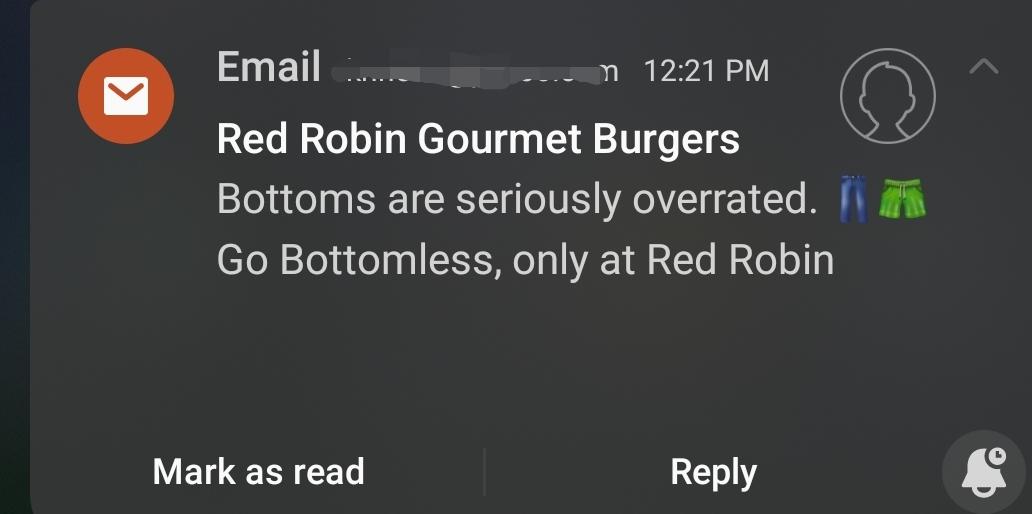 CumMonkey22's tweet photo. Red Robin, really? Depends which way you look at it I guess. 🤔😂 https://t.co/yzCb6KfQhV