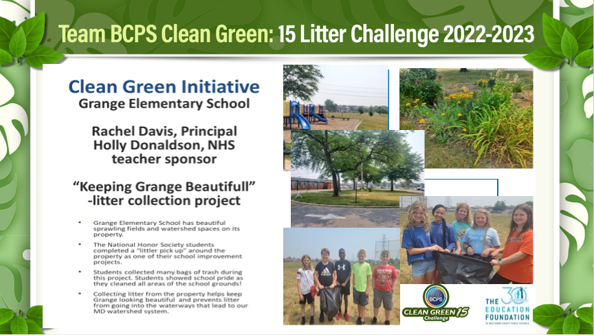 The Education Foundation of BCPS (@foundationbcps) on Twitter photo #Congratulations <a href="/GrangeES/">Grange Elementary</a> for being a Clean Green: 15 Litter Challenge Grant Recipient for SY22.23! <a href="/BaltCoPS/">Baltimore County Public Schools</a> #Congratulations <a href="/GrangeES/">Grange Elementary</a> for being a Clean Green: 15 Litter Challenge Grant Recipient for SY22.23! <a href="/BaltCoPS/">Baltimore County Public Schools</a>