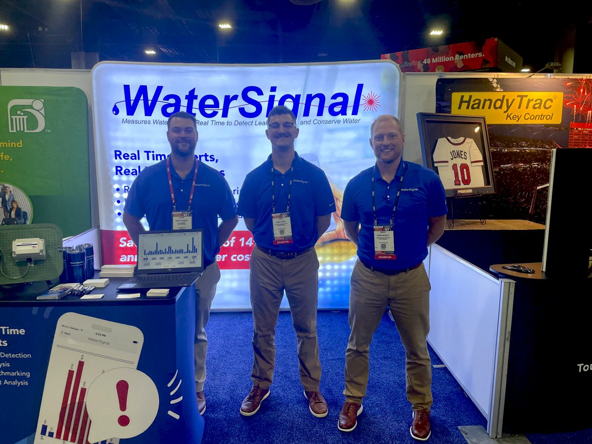WaterSignal's tweet photo. We’re in Atlanta this week for the National Apartment Association #Apartmentalize Trade Show! Stop by booth #806 today and tomorrow to learn how you can improve efficiency and reduce water costs using our smart #watermanagement system. #EveryDropCounts #waterconservation https://t.co/TGOOE5NZk0