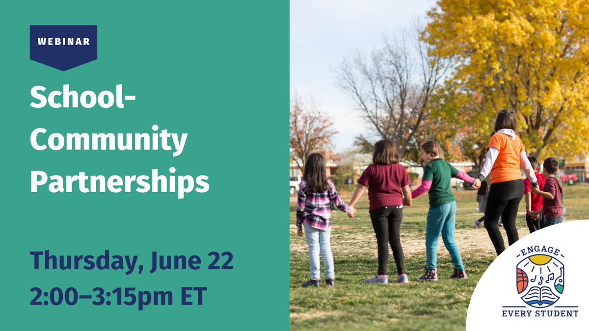 How can out-of-school time programs build stronger school-community partnerships to #EngageEveryStudent? 

Join us on Thursday, June 22, 2-3:15pm ET to explore new strategies! Register here: ed-gov.zoomgov.com/webinar/regist…