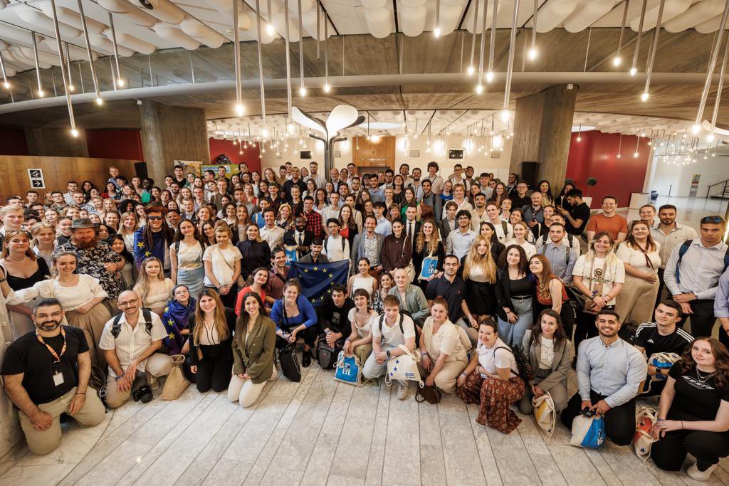 jduch's tweet photo. Ahead of the inauguration of the #EYE2023 we gathered 300 https://t.co/Vy3lNs5rP6 volunteers in a bootcamp to skill up their communication abilities before the #EuropeanElections 2024. Such a pleasure to see so many youngsters engaged in spreading the democratic values of the EU! https://t.co/u5JkDPdua3