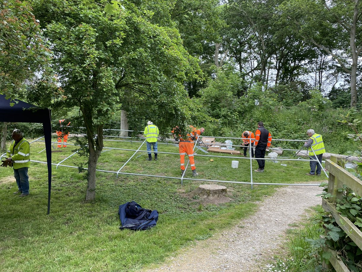 tophilllow's tweet photo. Setting up the marquee for the @YorkshireWater @tophilllow open day this Sunday the 11th with greatly appreciated volunteers from @bamukandireland helping out from just up river where repairs are underway for the @EnvAgencyYNE ๐๐ https://t.co/Sh2dZbY96X