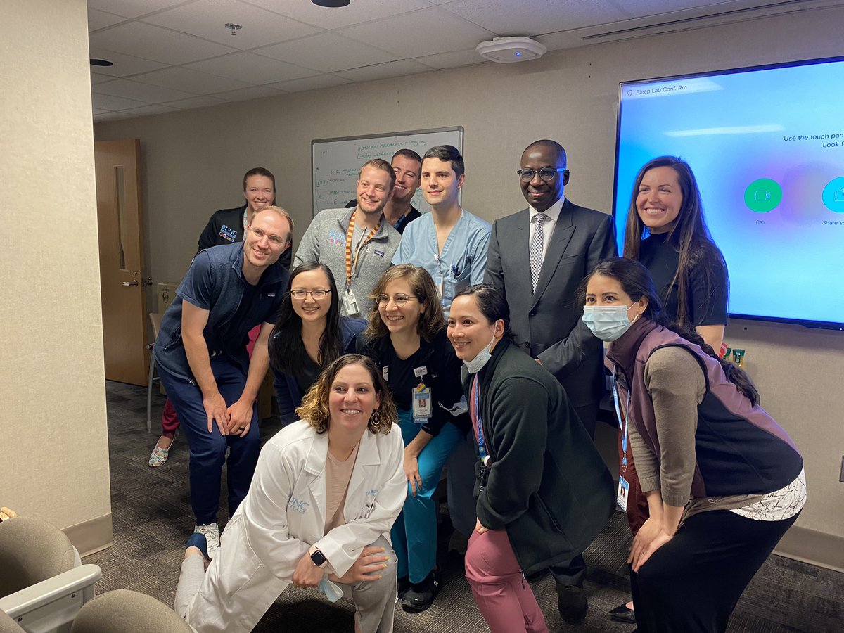 Wonderful visit from @OlajideWill to @UNCneurology., talking about #strokedisparities. Thanks for a great morning report with our residents…it was a doozy wasn’t it? @neurotwitter @columbianeurons