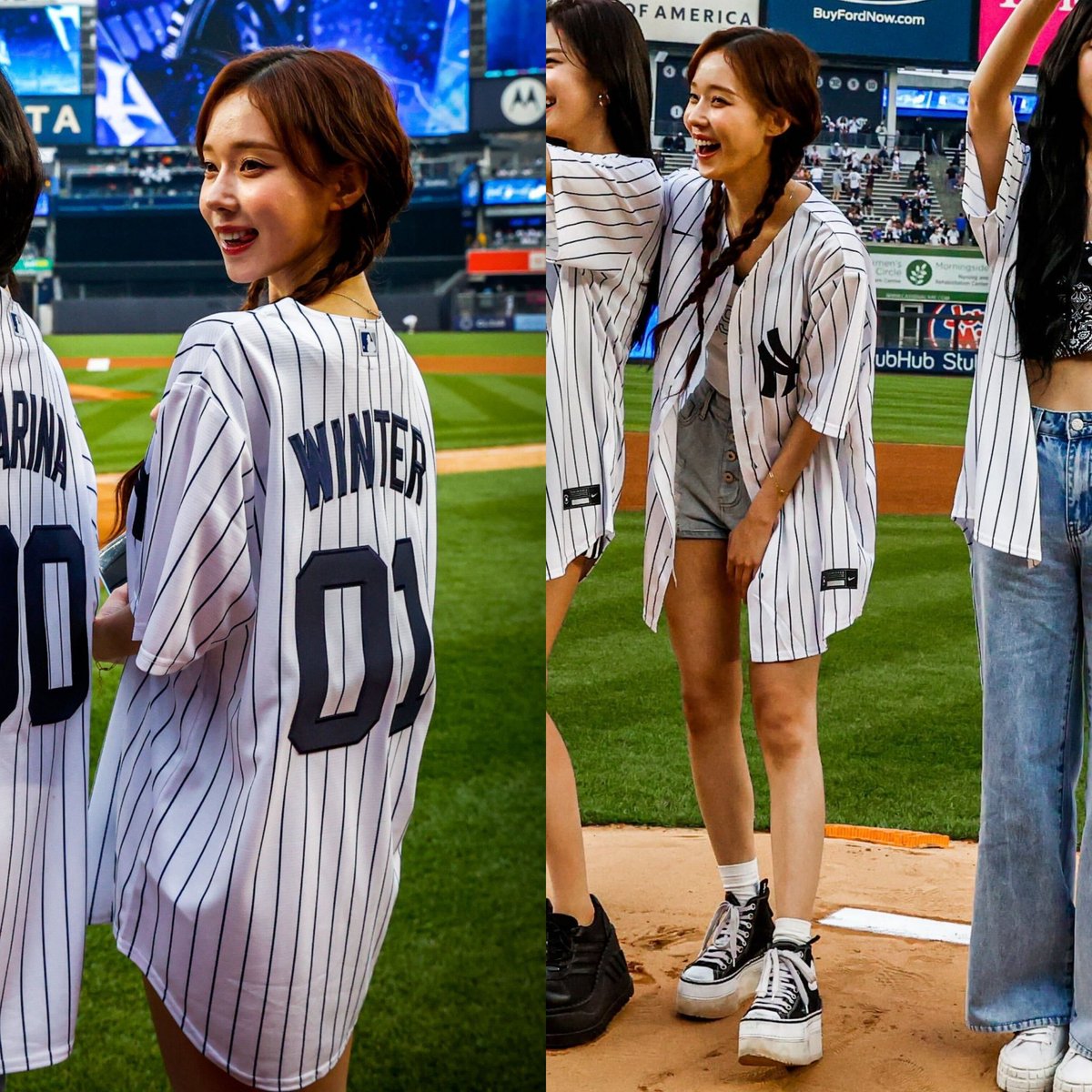 First pitch for the  @Yankees ⚾

#WINTER #윈터 #aespa #에스파 #ウィンター #金旼炡 #冬子 @aespa_official