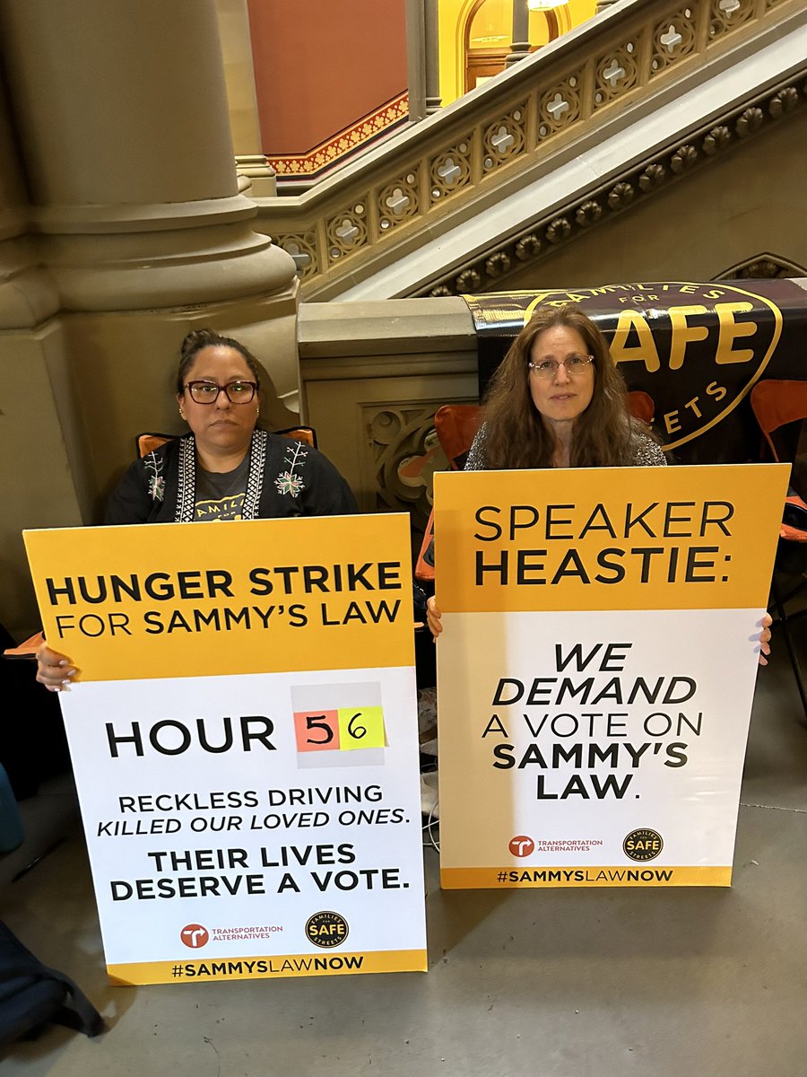 Meanwhile in Albany, it’s hour 56 of Amy and Fabiola’s hunger strike. <a href="/NYC_SafeStreets/">Families For Safe Streets</a>