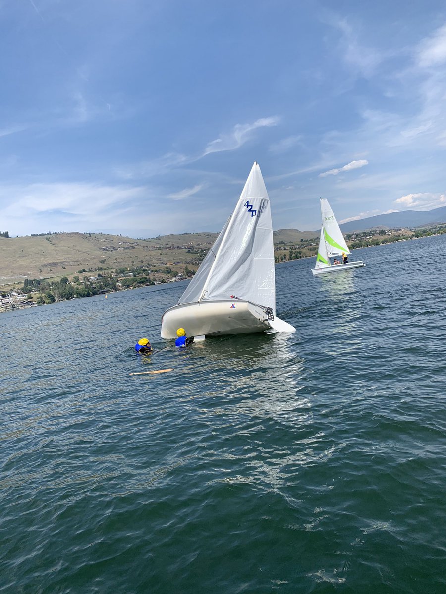 Great day with @KalamalkaSecond outdoor Ed trying our hand at sailing. SO MUCH LEARNING! Kids did great!! Thanks North Okanagan Sailing Association! Looking forward to next week! @SD22Vernon @ChrisPerkins_22 @LukeFriesen1