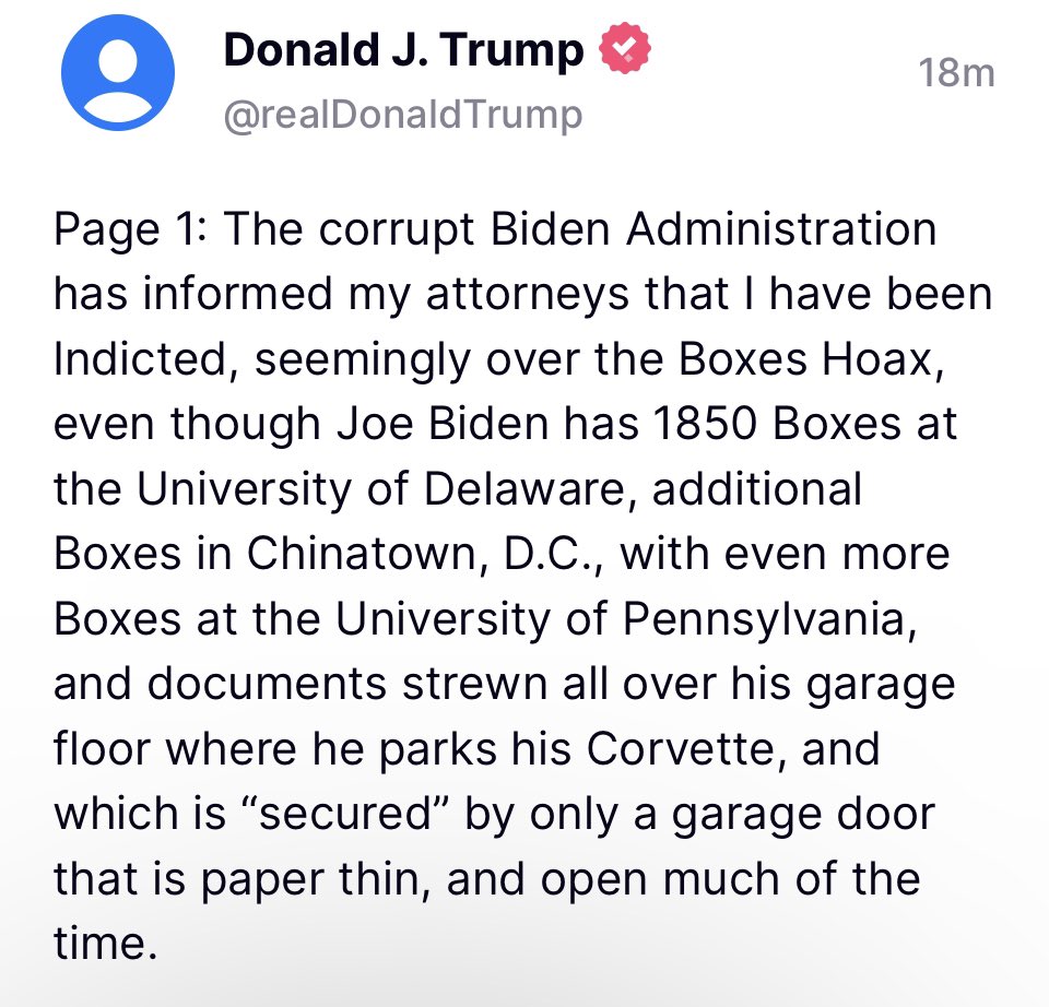 🚨CONFIRMED🚨President Biden claims he did not give AG Garland authorization to prosecute Trump. Evidently the DOJ has gone rogue hellbent on destroying democracy in America. Trump confirms he will be arrested by the Biden Administration and charged with multiple felonies.