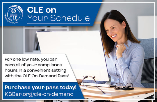 KansasBar's tweet photo. The KBA's On-Demand Pass allows you access to our curated CLE courses for one flat rate. https://t.co/iWpHCuf06u https://t.co/c2mUqEO1PN