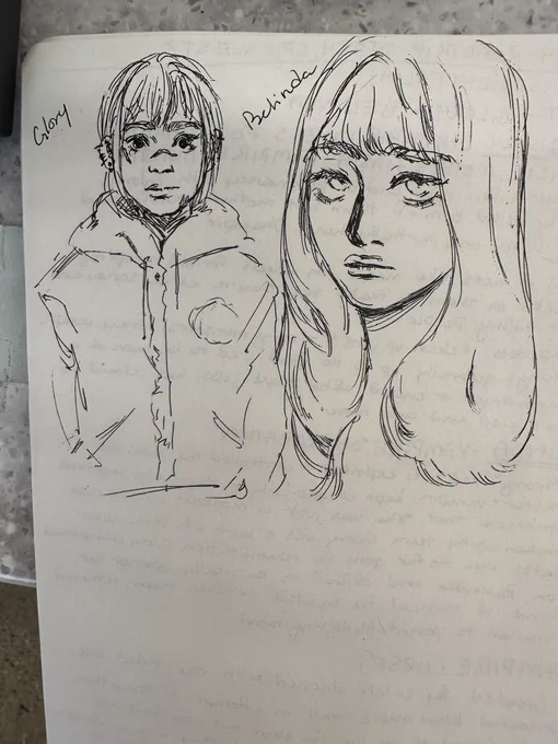 At work doodles, my freehand pen skills are shit