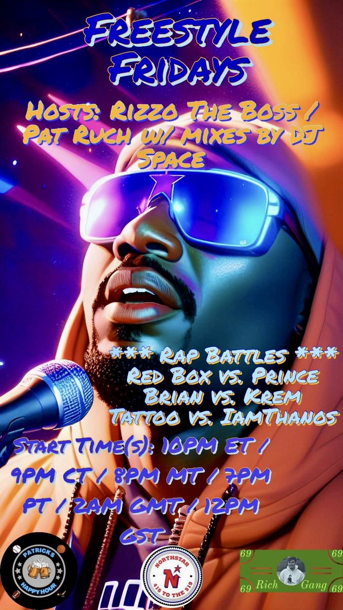 This is a dope flyer I made and stuff

Also,
New show tomorrow

3 Rap Battles
What more can you ask???