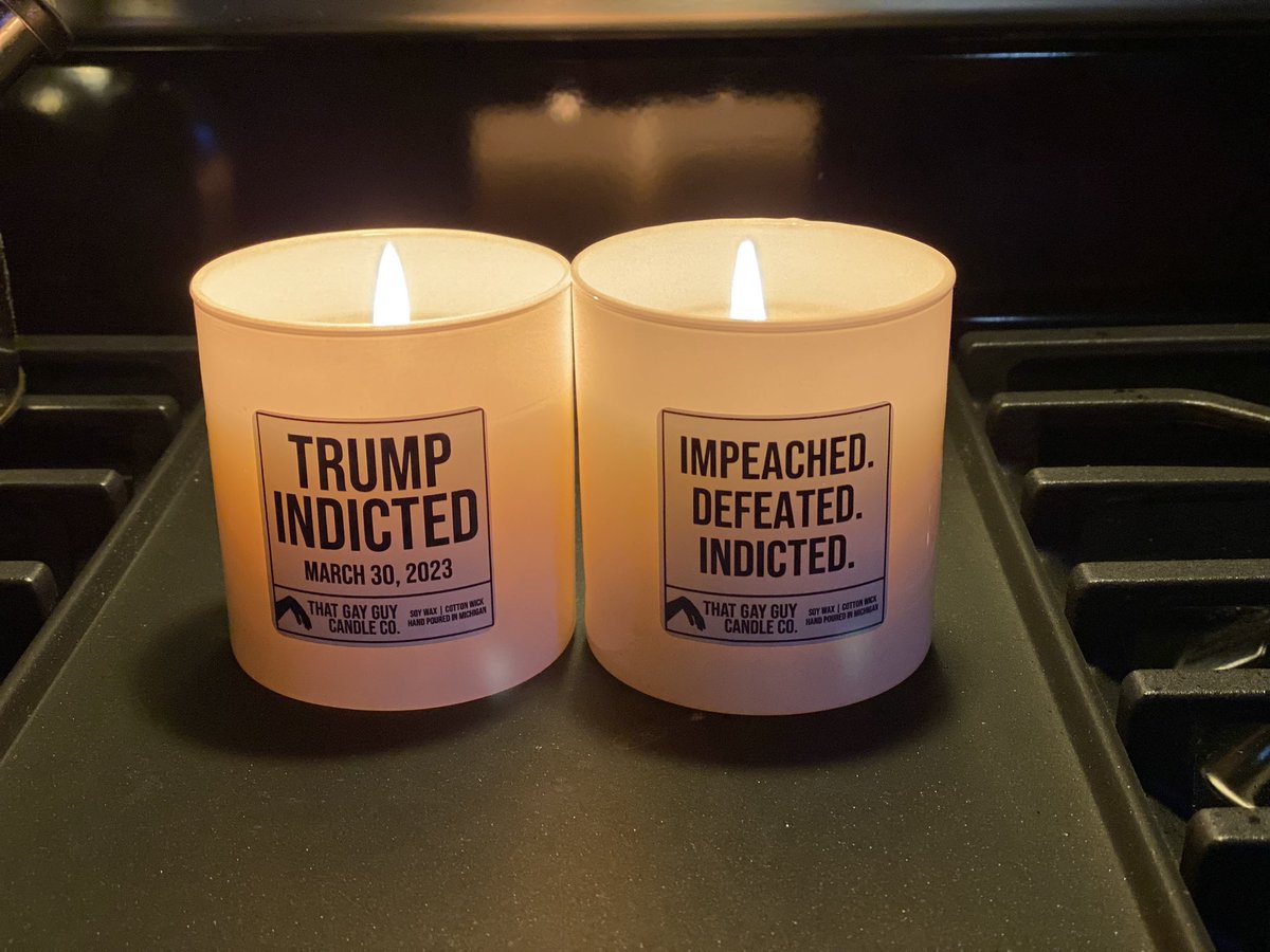 jenni_remi's tweet photo. Celebrating tonight! Make sure to order yours and support @gayguycandleco 

#indictedagain #45forprison #lightingtheway https://t.co/28tFPCCHyw