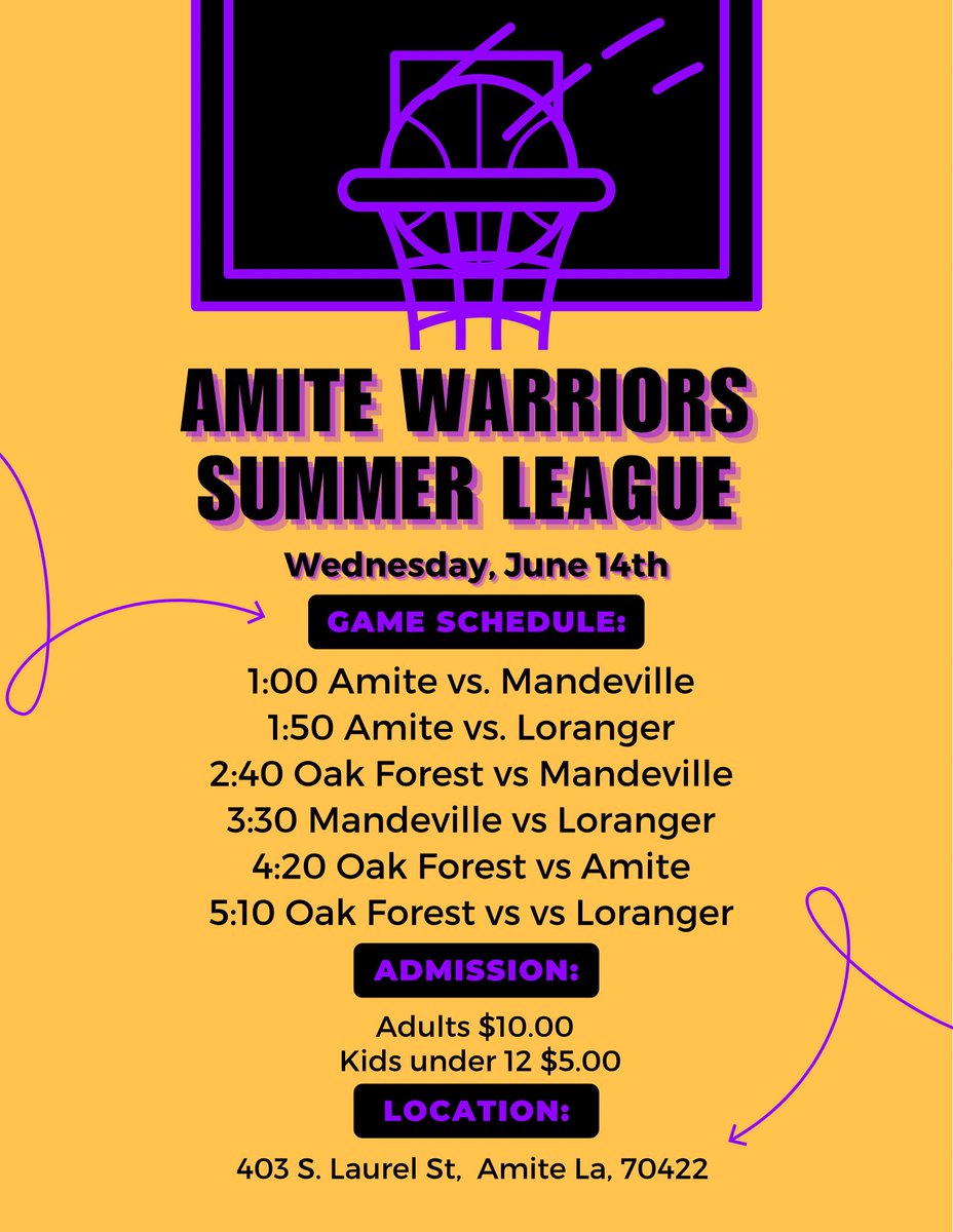 First week in the books! Come enjoy some great summer basketball!! Jv will play on Monday followed by the Varsity on Wednesday!