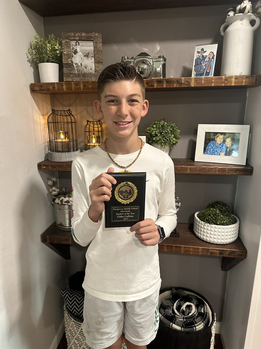 Got student of the year for the 6th grade