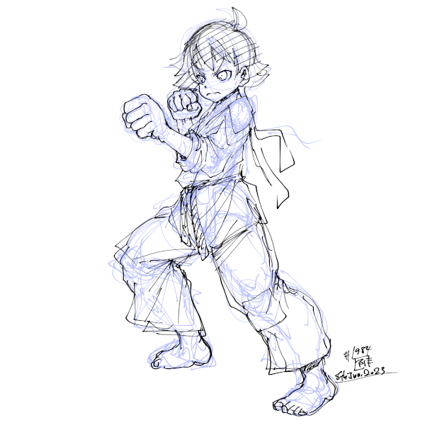 まこと(ストリートファイター) 「2023-06-08 #一日一絵」|ふゆ(ドとレとミとキュとゴとヱの音が出ない)のイラスト