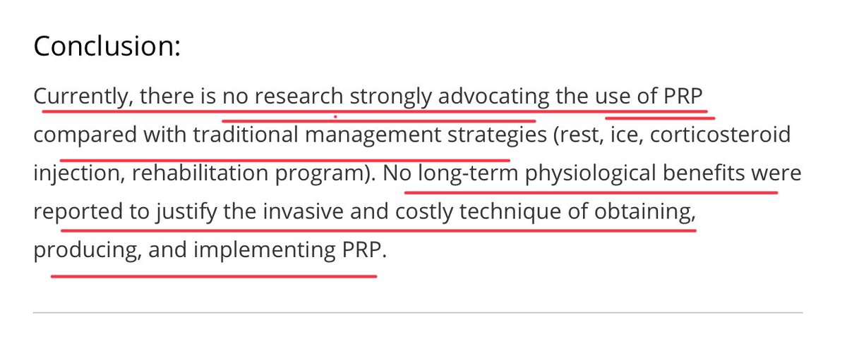 ɹǝʇlnoԀ pıʌɐᗡ 🚴🏻 🇺🇸 🇦🇺 🇬🇧 (@retlouping) on Twitter photo And this review basically says it all 
Update on the Use of Platelet-Rich Plasma Injections in the Management of Musculoskeletal Injuries: A Systematic Review of Studies From 2014 to 2021
journals.sagepub.com/doi/full/10.11… And this review basically says it all 
Update on the Use of Platelet-Rich Plasma Injections in the Management of Musculoskeletal Injuries: A Systematic Review of Studies From 2014 to 2021
journals.sagepub.com/doi/full/10.11…