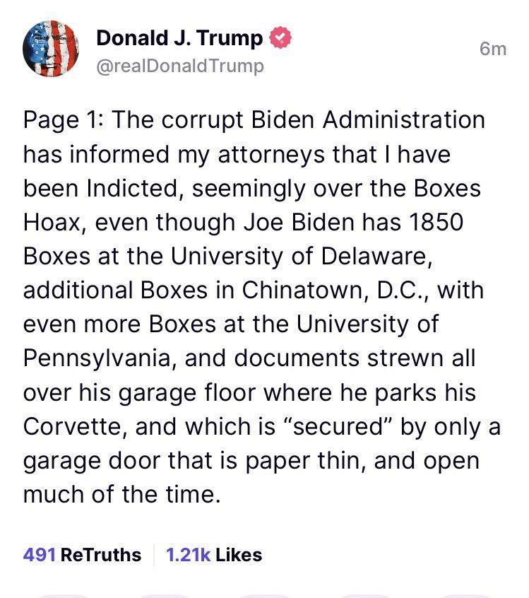 MichaelSteele's tweet image. Donald Trump indicted on 7 counts.
Remember: he is in this position because of his own actions; there was no “witch-hunt”; a federal judge ruled there was probable cause Trump committed a crime. HE owns this.