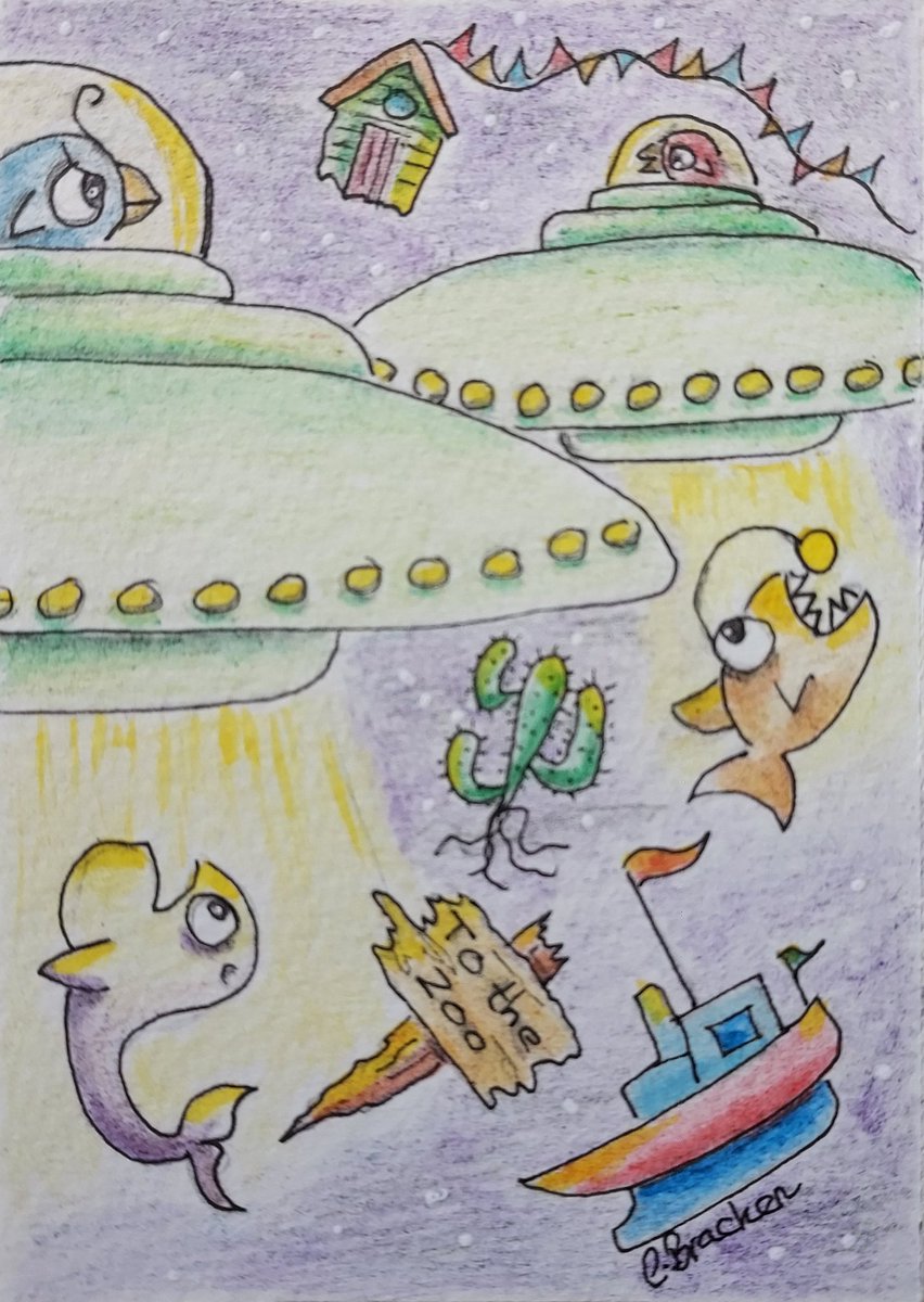 ebay.co.uk/itm/1958106523…

"To The Zoo"
#ufo #alien #zoo #birds #Whale #whales #anglerfish #Space #fish #stars #art #artwork #aceo