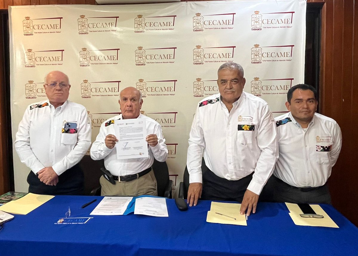 CECAMETTab's tweet image. Esta mañana se llevó acabo la  firma Convenio Específico de Colaboración entre la #CONAMED y la #Cecamet, con lo cual se confirman las acciones de participación entre ambas instituciones.
Acércarte a la #Cecamet, estamos para ayudarte
993 468 8724