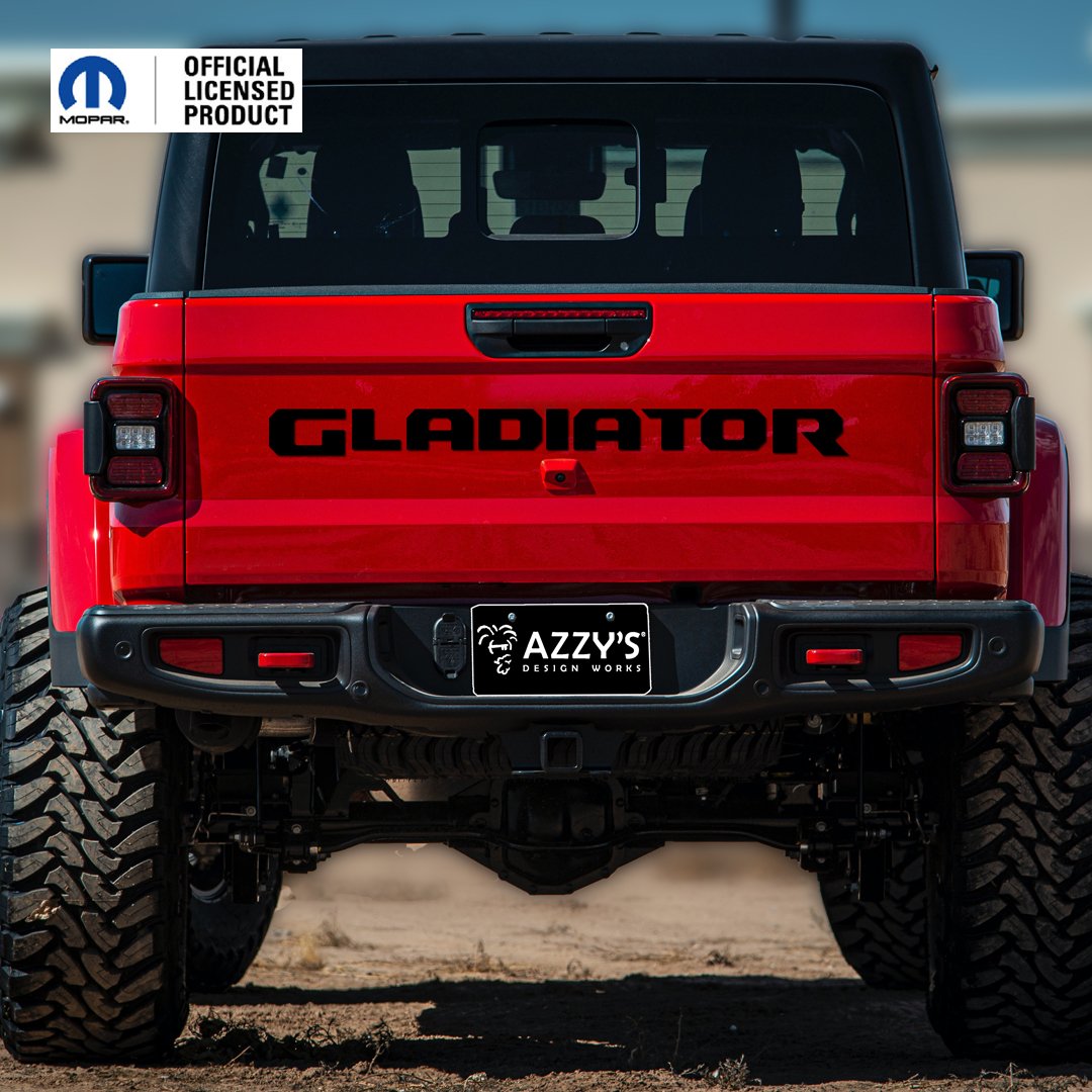 Replace the factory Jeep badge on the tailgate of your truck with the new Jeep® Gladiator badge kit by Azzy's Design Works.  Available in matte black, red, or gray / silver options (mojave and 4xe colors coming summer 2023).

Made in the USA by a proud @OfficialMOPAR licensed…