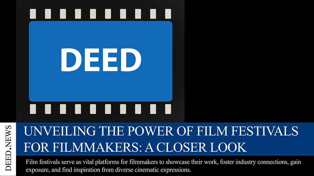 DEED.NEWS UNVEILING THE POWER OF FILM FESTIVALS FOR FILMMAKERS: A CLOSER LOOK

By Navid Nikkhah Azad for DEED

Full article: deed.news/2023/06/06/edi…

#DeedNews #NavidNikkhahAzad #Films #Filmmakers #FilmFestivals #FilmNews #FilmFestivalNews