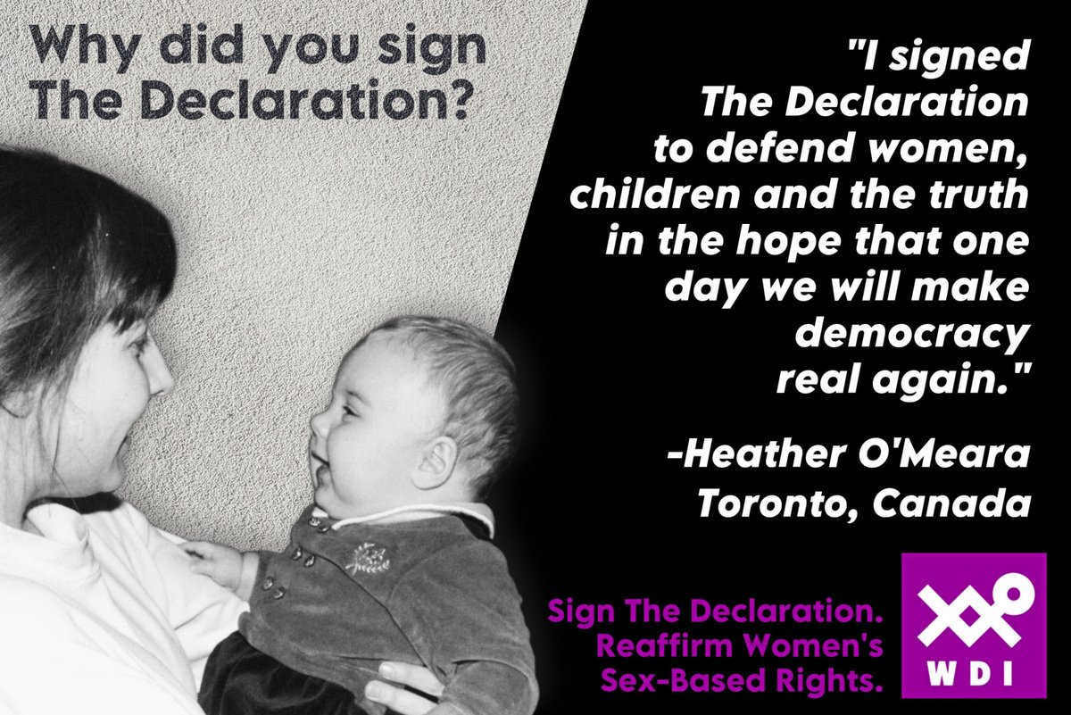 Why did Heather sign the Declaration? 
@TheDotConnectr @atheistathenian 
The future is here, in her arms. 

Why did you sign? Send a photo (or not) and 25 words or less to campaigns@office.womensdeclaration.com
or message us here.