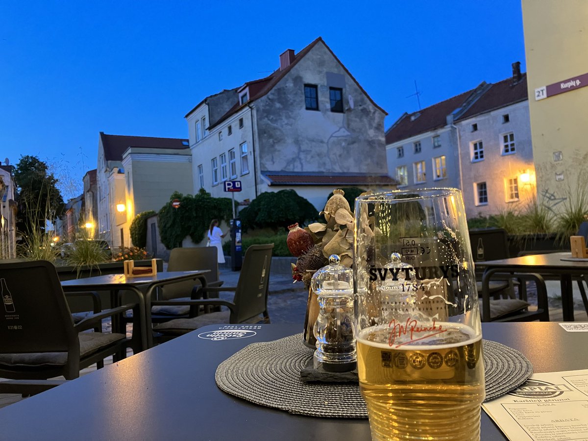 Asleep in my beer from jet lag in Klaipeda, Lithuania. Digging this place