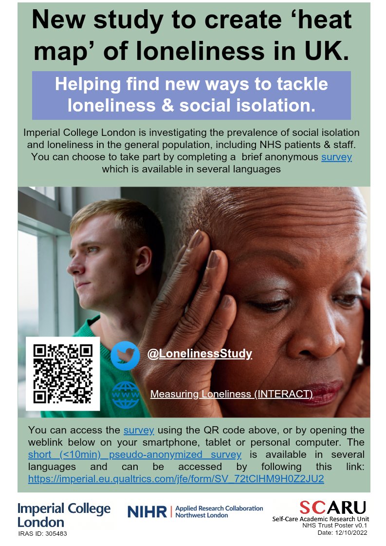Delighted that @WeAreLSCFT is now set up as a site for this study, this is a key area of interest for me and very interested to see what heat maps for our Lancs and South Cumbria patch will look like. Please do take a few mins to complete the survey - imperial.eu.qualtrics.com/jfe/form/SV_72…