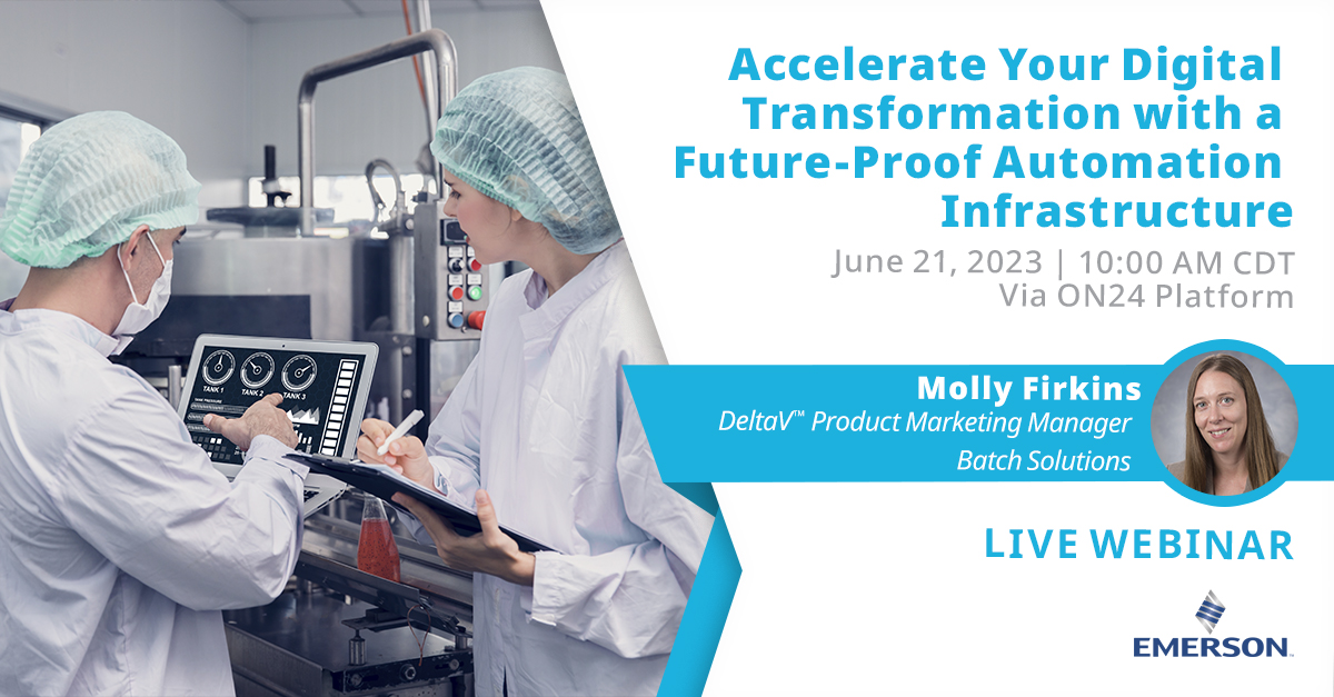 EMR_Automation's tweet photo. In a complimentary webinar, learn how #DeltaV built-for-batch solutions improve speed to market while providing a future-proof automation structure. Register now. https://t.co/rDAZdF9CM7
#processcontrol #lifesciences
#batchmanufacturing #chemicalindustry #chemicals https://t.co/H4gUUOP5Io
