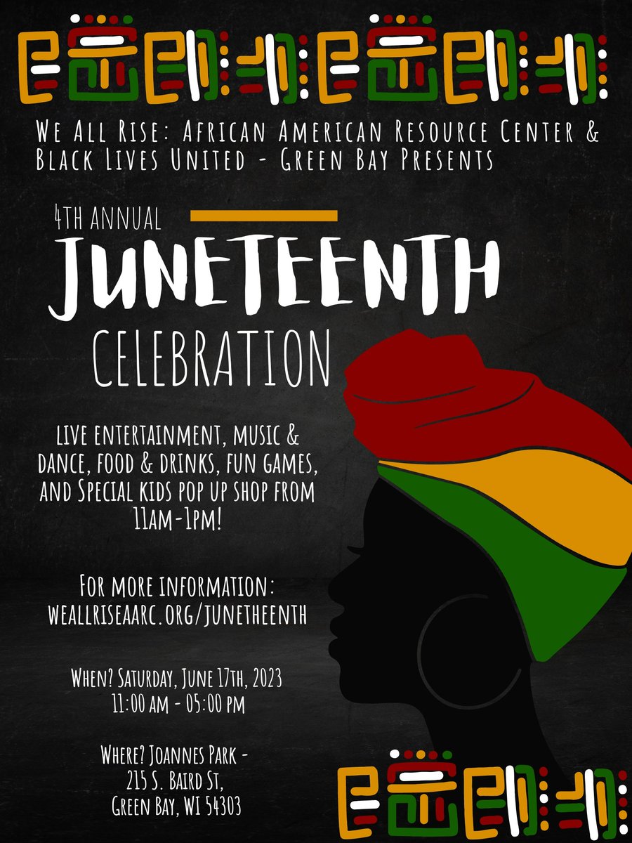 ggbcfoundation's tweet photo. We All Rise AARC and Black Lives United are bringing people together to celebrate the diverse cultures, families, and experiences that make our community stronger. Full details on the 4th Annual Juneteenth Celebration are at https://t.co/Eia6bRjGcT. #gbjuneteenth https://t.co/qdVrvLLexn