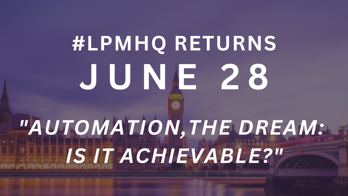 thisisakiliao's tweet photo. LPMs and their allies. #LPMHQ returns June 28 with topic: "Automation, The Dream: Is It Achievable?" with guest moderator @JyotiEvans_LPM and topic setting help from @bk_lpm and @carafekri_LPM. This is a Live Twitter chat. #LPM #legalprojectmanagement #automation #legal https://t.co/NVAA8n2bKD