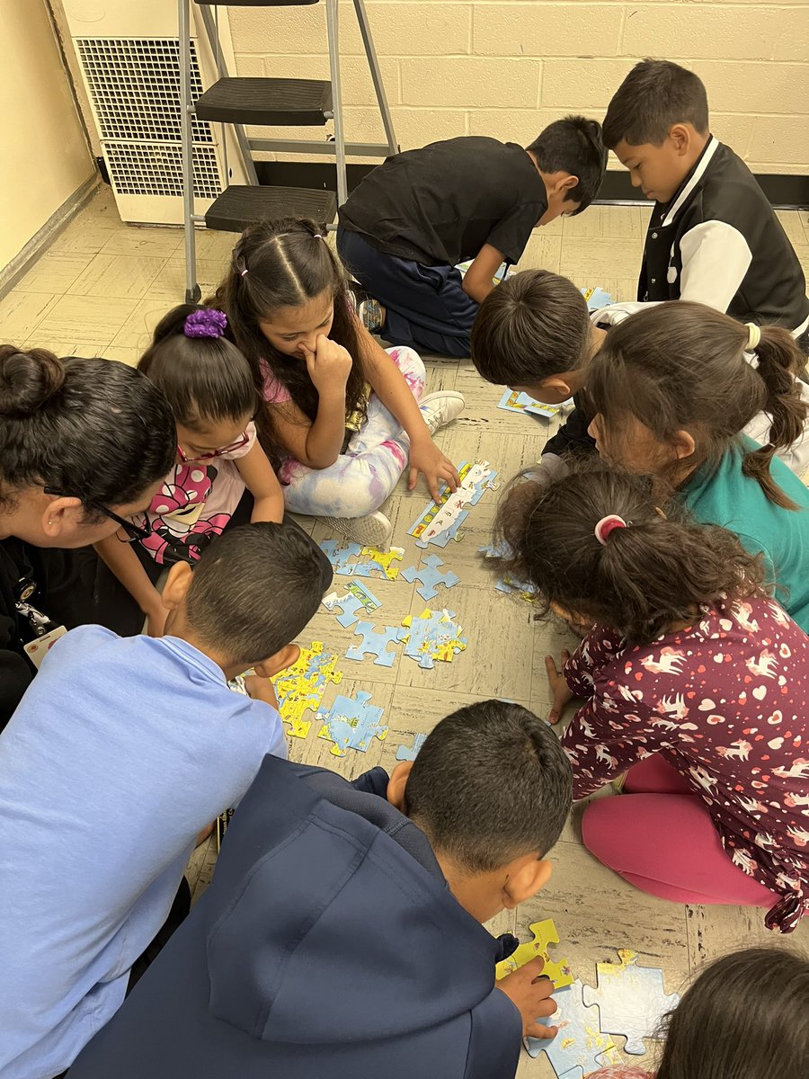 My students were putting together a puzzle during opportunity hour.