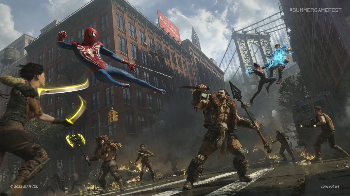 New art of Peter & Miles vs Kraven in ‘SPIDER-MAN 2’.