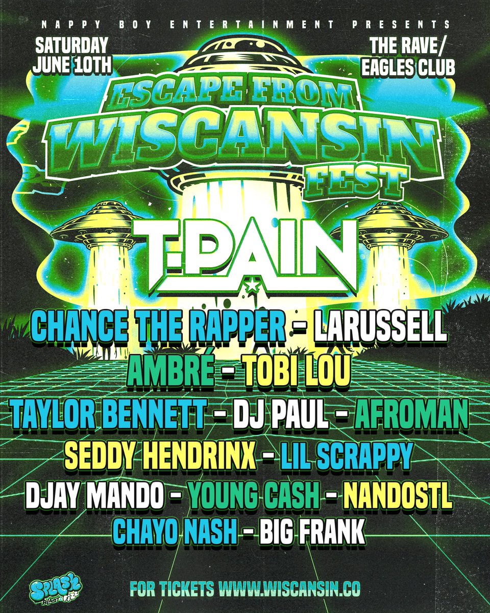 T-Pain (@tpain) on Twitter photo Here it is, the final lineup for this year’s <a href="/WiscansinFest/">Wiscansin Fest</a> 👽🛸 Although I might have a surprise up my sleeve for everyone……👀👀👀 Get tickets: tinyurl.com/5n7w4ea2 Here it is, the final lineup for this year’s <a href="/WiscansinFest/">Wiscansin Fest</a> 👽🛸 Although I might have a surprise up my sleeve for everyone……👀👀👀 Get tickets: tinyurl.com/5n7w4ea2