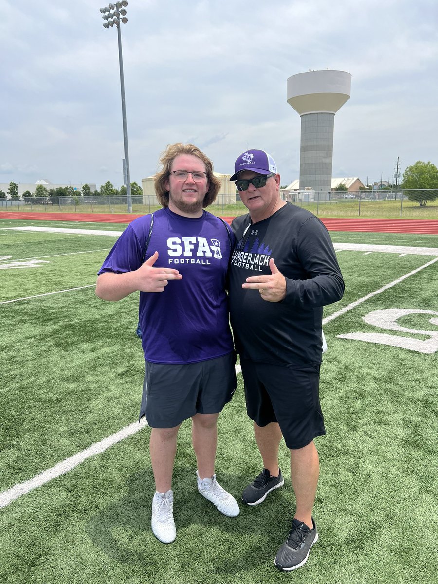 Had a great time competing and learning more about the game at <a href="/SFA_Football/">Lumberjack Football</a> camp today, thanks for having me <a href="/CoachBBleil/">Bill Bleil</a>&amp; <a href="/CoachCarthel/">Colby Carthel</a>. Ready to keep working <a href="/CoachWiesmann/">Coach Wiesmann</a> <a href="/SamParker3271/">Sam Parker</a>
