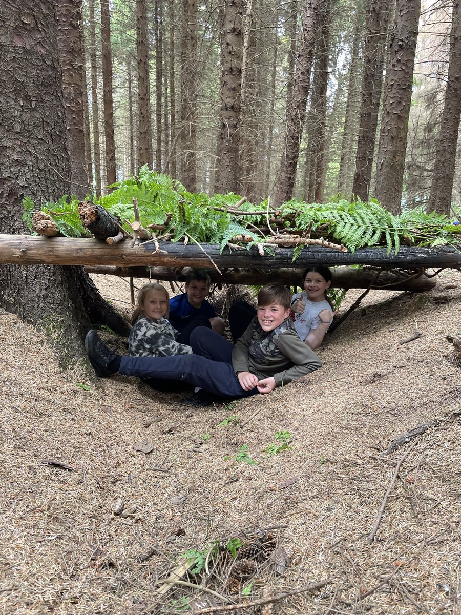 DeanburnPS_P4R's tweet photo. Den building in the woods this afternoon was so much fun! Fantastic social skill development from each child whilst working collaboratively. Thank you to our fantastic parent helpers, too! #DPSHealthWeek #OutdoorLearning #HWB #Friends #Fun #Teams https://t.co/ZYE3NEuJfQ