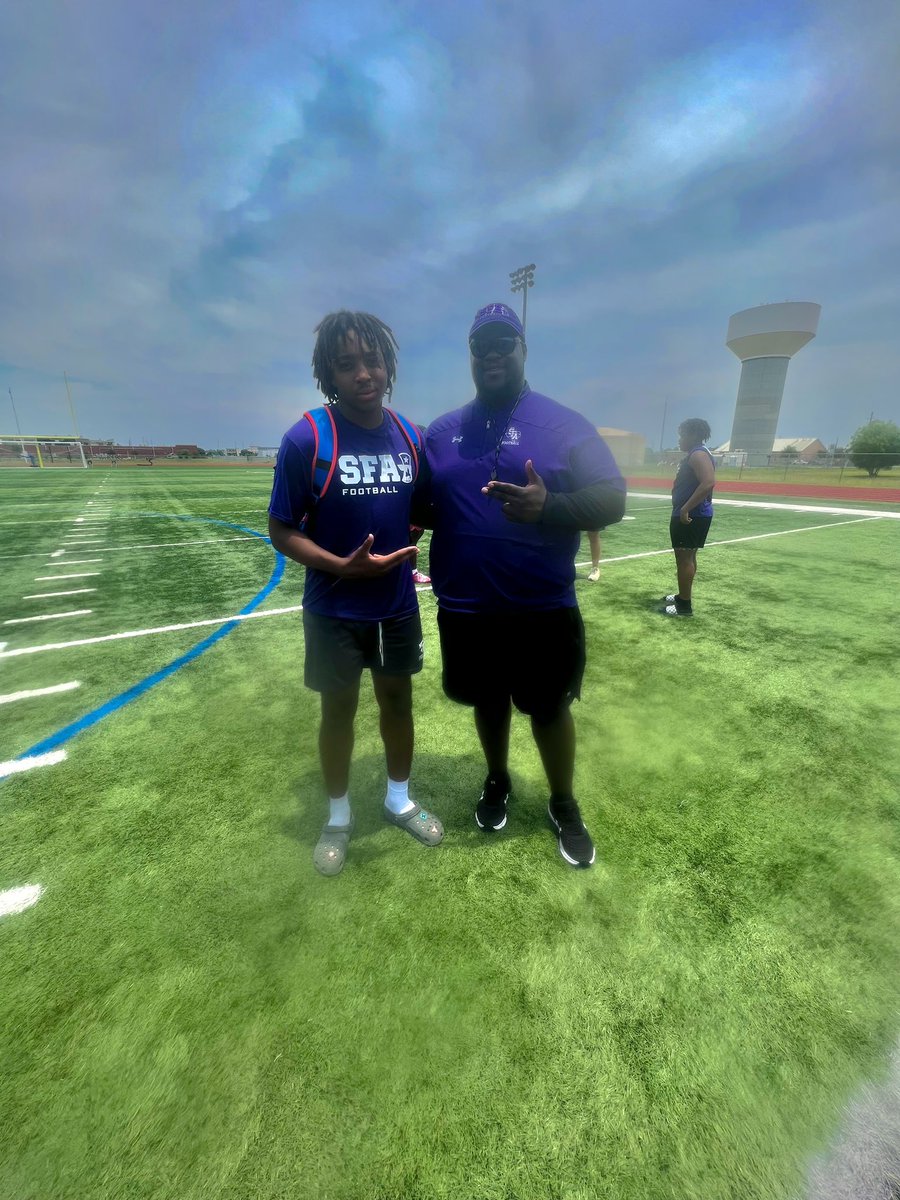 Hieko Malone (@malone_hieko) on Twitter photo Had a great time at the SFA camp today!! I wanna thank <a href="/_CoachEnnis/">Kirby Ennis</a> <a href="/CoachReger/">Drew Reger</a> <a href="/CoachTyWarren/">Coach “Ty” Warren</a> <a href="/Coach_RogersSFA/">Cameron Rogers</a> Had a great time at the SFA camp today!! I wanna thank <a href="/_CoachEnnis/">Kirby Ennis</a> <a href="/CoachReger/">Drew Reger</a> <a href="/CoachTyWarren/">Coach “Ty” Warren</a> <a href="/Coach_RogersSFA/">Cameron Rogers</a>