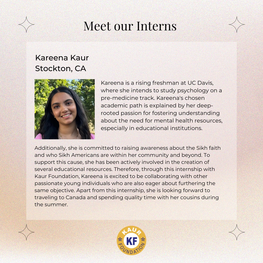Meet Kareena one of KF's summer interns! Kareena is a rising sophomore at <a href="/ucdavis/">UC Davis</a>, where she is studying psychology on a pre-medicine track. We can not wait to see the work she does this summer!