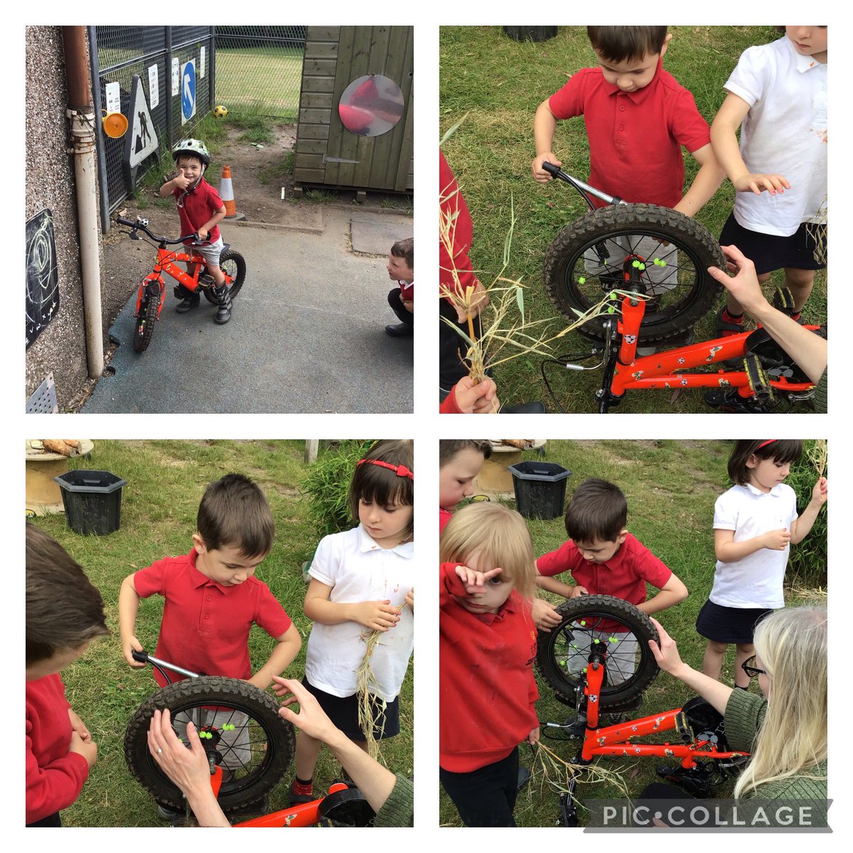 R noticed one of our bike tyres was a bit flat last week so he brought in his pump from home to pump it up. He showed his peers how the pump worked & let them have a go too. Great teamwork! Thank you R! 🚲 #responsiblecitizen