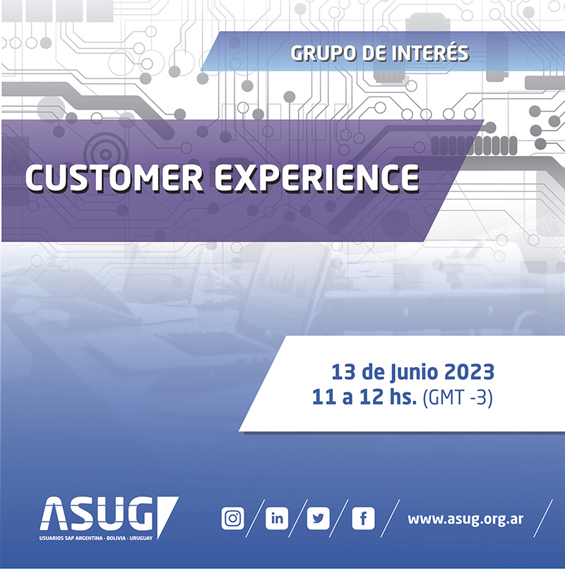 GRUPO DE INTERES - CUSTOMER EXPERIENCE

Revisá nuestra agenda en: linkedin.com/feed/update/ur…

Registrate en el sigiente LINK: us02web.zoom.us/meeting/regist…

#ASUG #ASUGAR #ASUGArgentina #ASUGUruguay #SAP  #LifeatSAP  #Sistemasinformaticos #Comunidad #membresia #Transformaciondigital