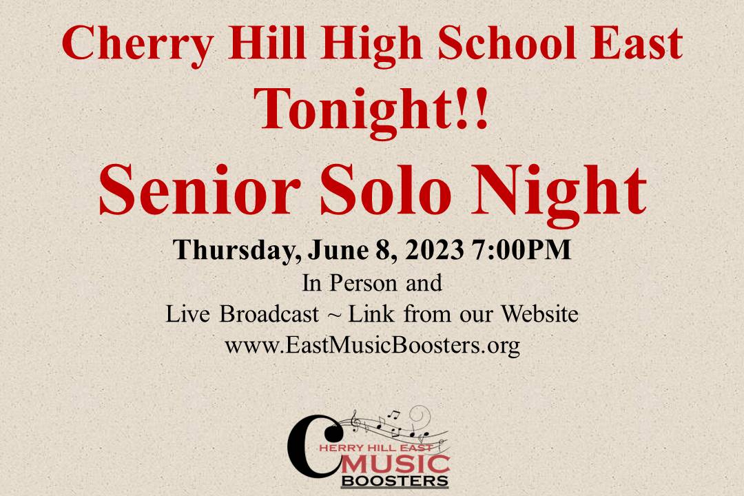 Please come out and support our talented seniors as they share their talents one more time this school year!! Can't come in person? Watch the live stream on our Youtube Channel!! Link from our website homepage! eastmusicboosters.org