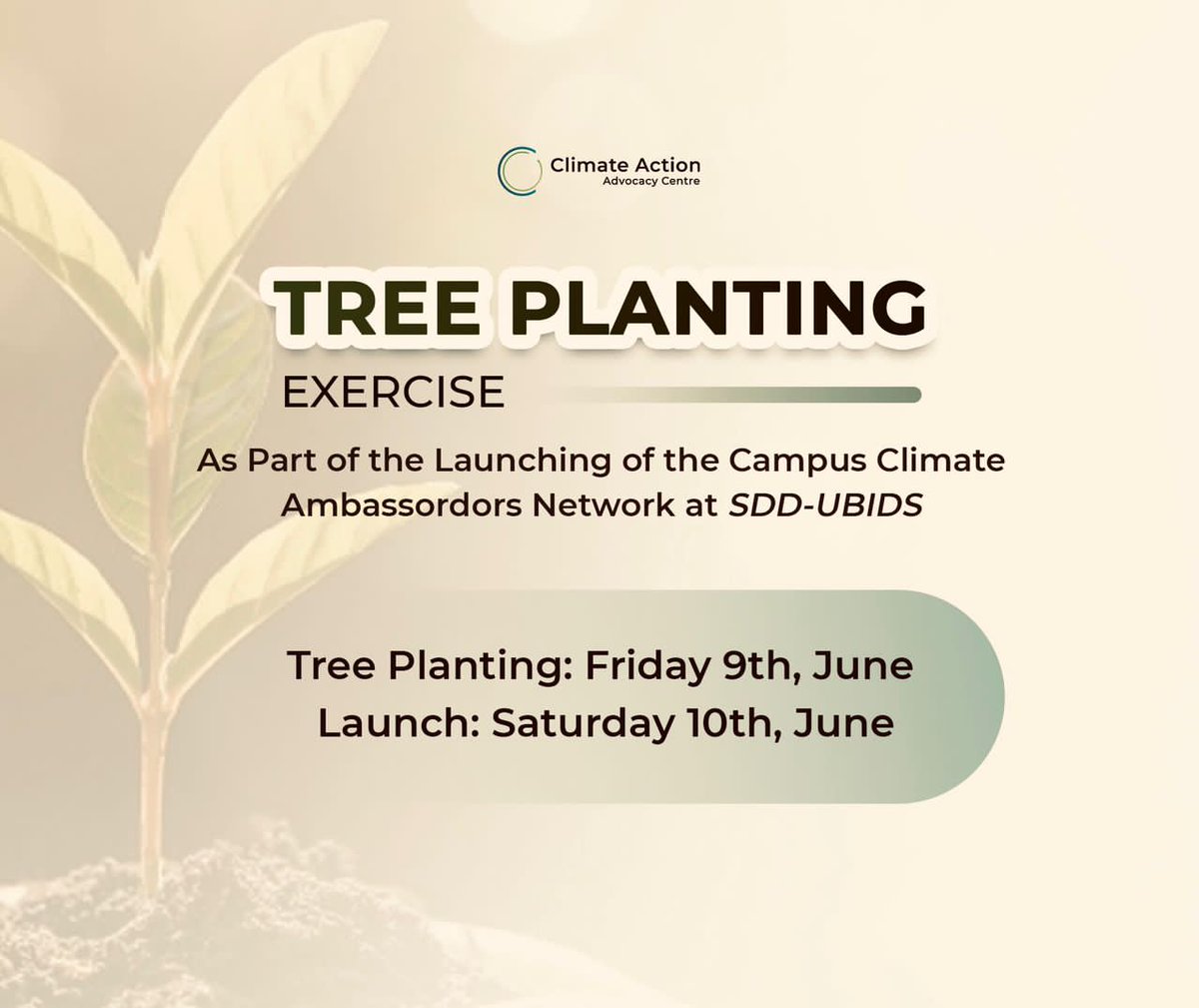 ClimateAAC's tweet photo. Prior to launching the Campus Climate Ambassadors Network (CCAN) at Simon Diedong Dombo University of Business and Development Studies (SDD-UBIDS) on 10th June, 2023, https://t.co/lj4U466sN5