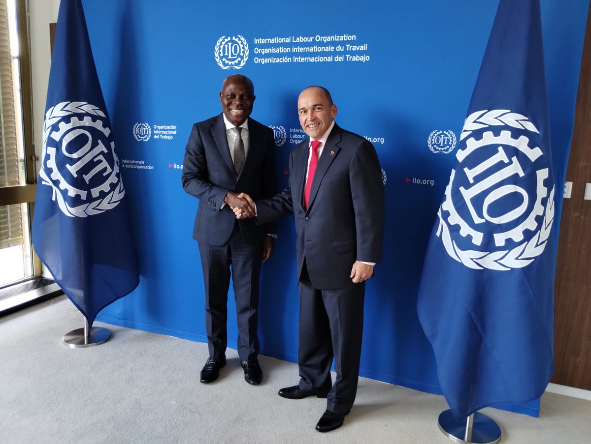 torrealbaf's tweet photo. Hoy productiva reunión con el Director General de la OIT @GilbertFHoungbo con motivo a la 111° Conferencia Internacional de Trabajo, ratificando nuestro compromiso en lo relativo a la cooperación multilateral en favor de los derechos de l@s trabajador@s.
#PoderPopularActivo https://t.co/g0Z3w7UZOD