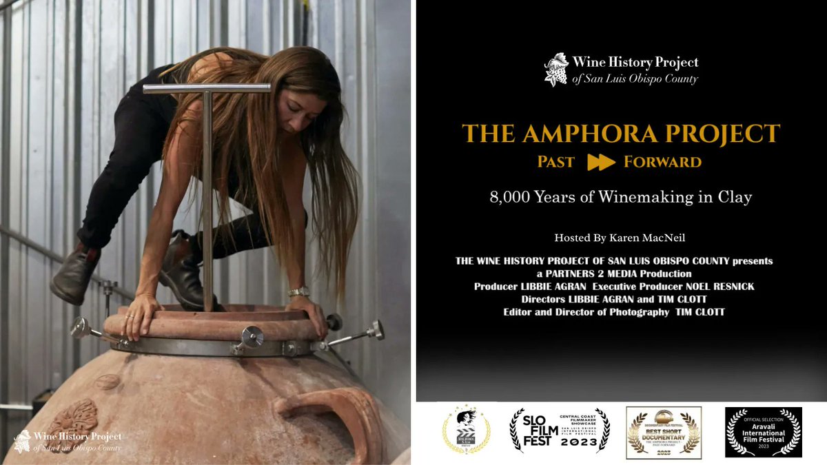 Exciting news - our film, The Amphora Project - Past Forward featuring local winemakers and history, has been selected for the Wine, Women & Film Festival in Los Angeles! 🎉 Film Trailer: winehistoryproject.org/films/#WineToo… #SLOwine #PasoWine #PasoRobles  #SanLuisObispo