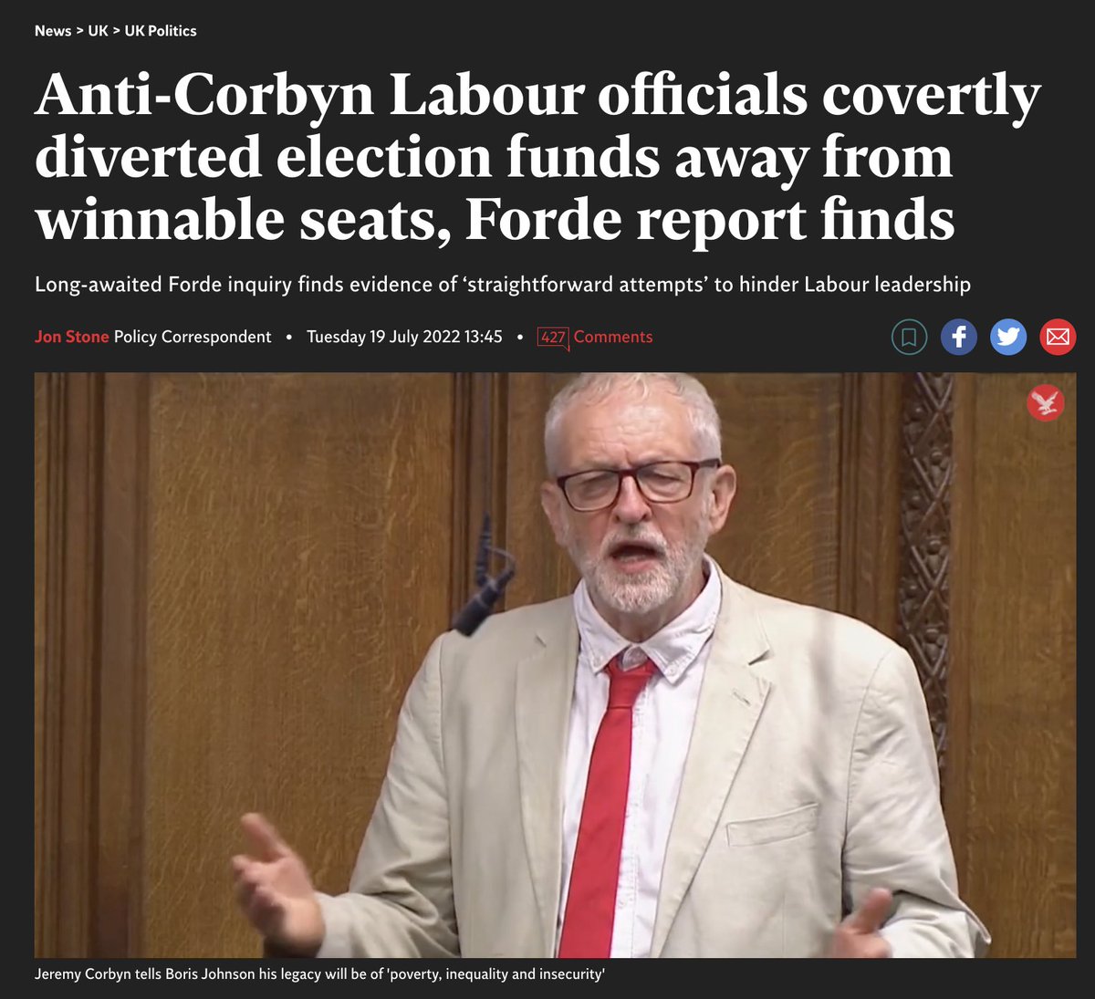 Literally no acknowledgement of the fact that Labour party staffers actively worked against a party victory in 2017.

Which I guess is impossible to contextualise when you're comfortable denying reality.